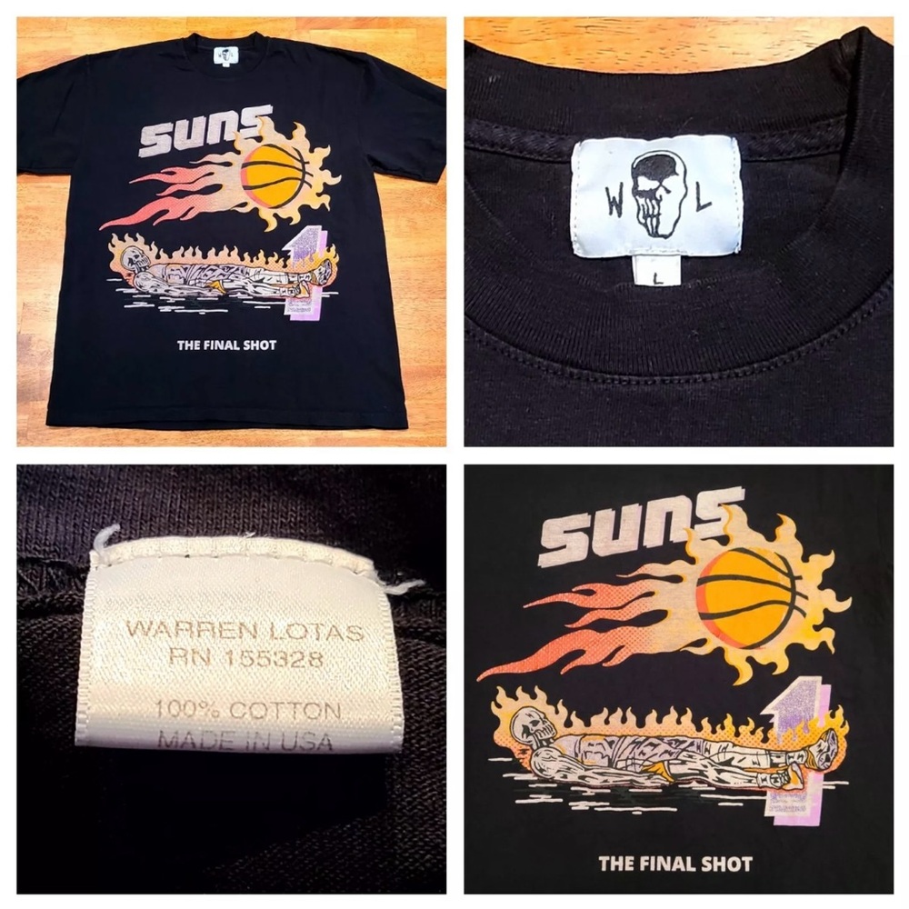 Warren Lotas WL Devin Booker Phoenix Suns Final Shot T-Shirt Size Large